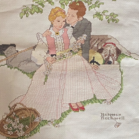 Vintage Norman Rockwell cross-Stitch. Handmade. - Picture 4 of 16